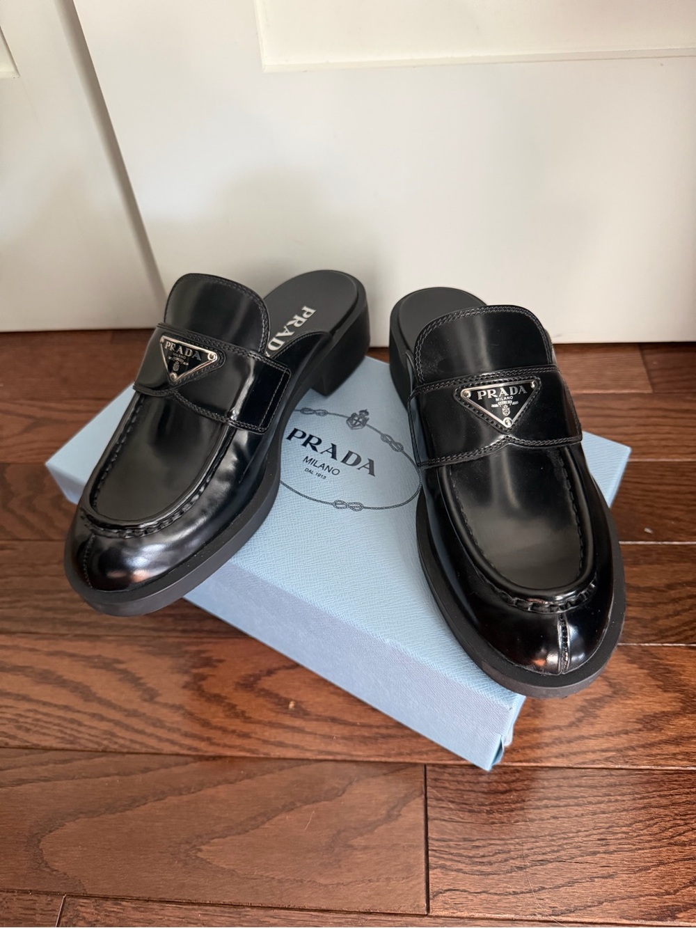 Prada Black Leather Mules - Picture 3 of 4